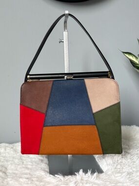 RARE Vintage 1960's Naturalizer Mod Patchwork Handbag - Exce Condition